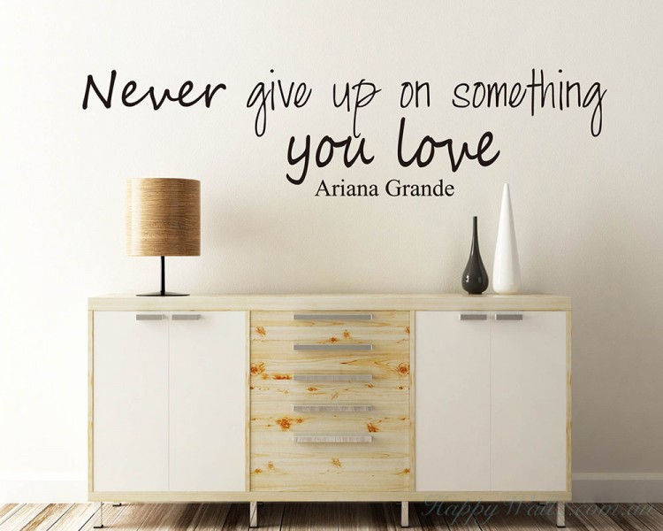 Never give up on something you love. Never give up on something you love.